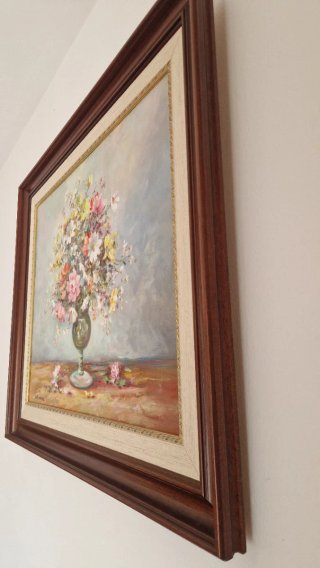 Cuadro Óleo Firmado A. Pomar Flores