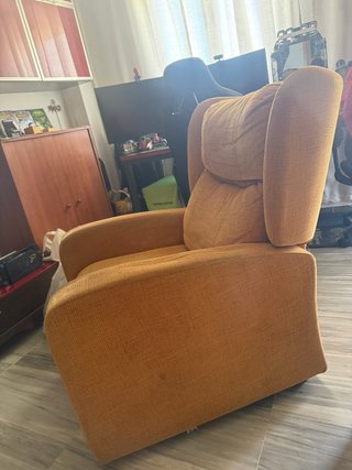 Sillón reclinable tela naranja