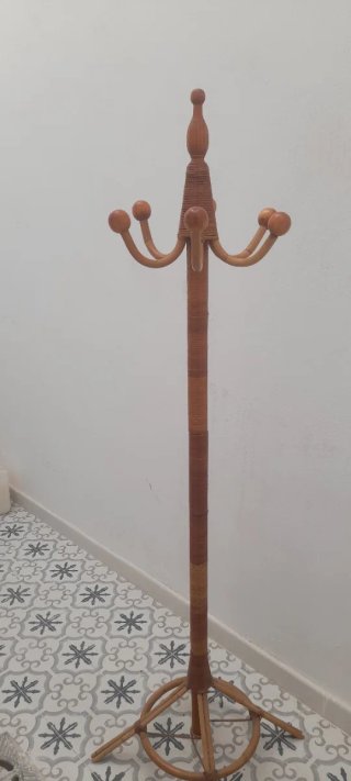 Perchero de bambú con 6 colgadores