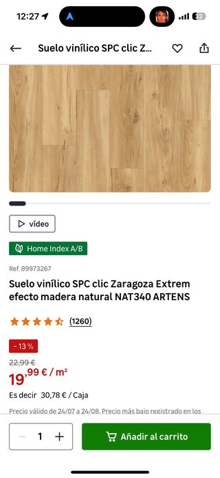 Suelo vinílico Artens Intenso Extrem Rigid