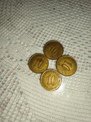 4 Monedas Antiguas de 10