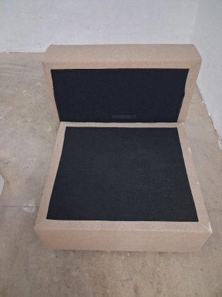 Puf de tela beige