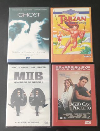 Lote 4 Películas DVD: Ghost, Tarzán, MIB II, Algo
