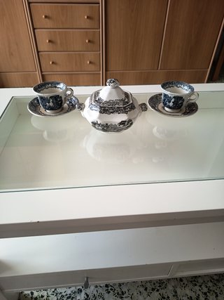 Azucarero Pickman La Cartuja + 2 tazas y platos
