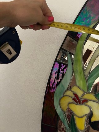 Espejo emplomado estilo Art Nouveau Flor Cristal