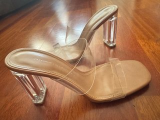 Tacones Zara Transparentes Tacon Bloque