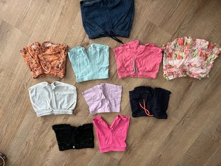 Lote 9 pantalones cortos niña y 1 falda de regalo