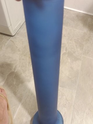 Jarrón de vidrio azul