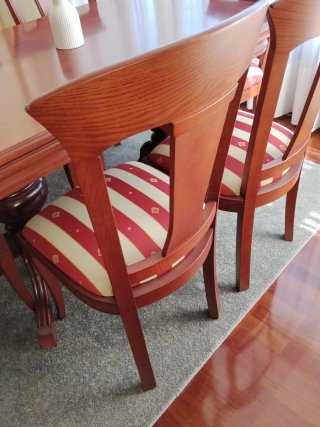 Mesa comedor cerezo + 6 sillas