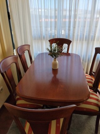 Mesa comedor cerezo + 6 sillas