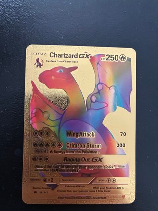 Charizard GX Carta Pokémon Dorada