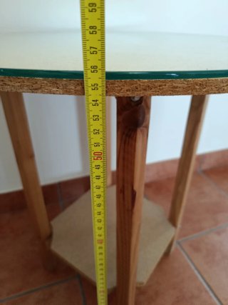Mesa camilla pequeña con cristal