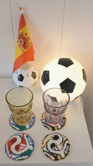 Portavasos Hama Bead Balón Fútbol (4 uds)