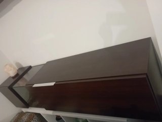 Muebles salón comedor madera oscura