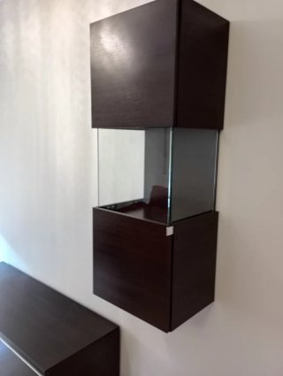 Muebles salón comedor madera oscura