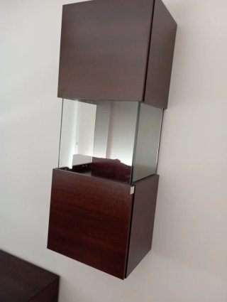 Muebles salón comedor madera oscura