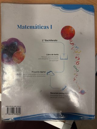 Libro Matemáticas 1. Primero Bachillerato