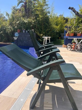3 Tumbonas/Sillónes plegables terraza/piscina.