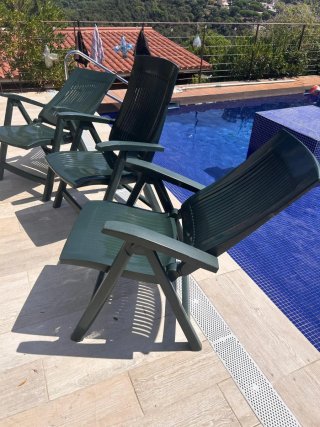 3 Tumbonas/Sillónes plegables terraza/piscina.