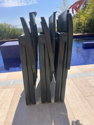 3 Tumbonas/Sillónes plegables terraza/piscina.