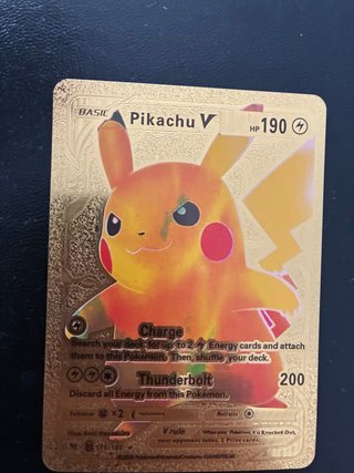 Carta Pokémon Pikachu V Dorada