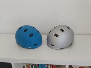 Casco Oxelo Azul y Plateado