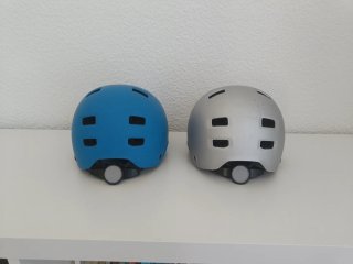 Casco Oxelo Azul y Plateado