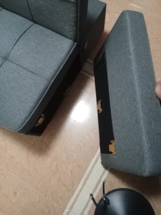 Sofá cama individual gris tela