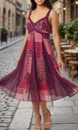 Vestido midi Bohotonic estampado étnico