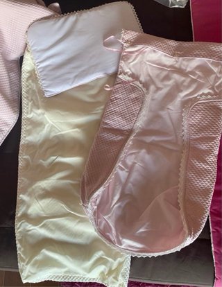 Funda y cubre capazo/sillita rosa