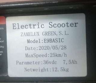 Patinete Eléctrico Zamelux E9Basic (PARA ARREGLAR)