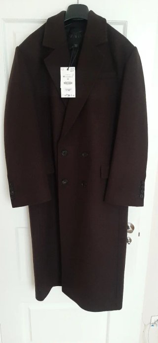 Abrigo lana oversize Zara Marrón