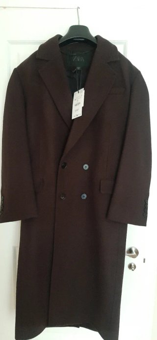 Abrigo lana oversize Zara Marrón