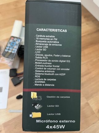 Radio Coche 1DIN Bluetooth USB SD MS210N