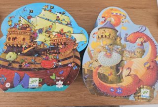 Lote 2 Puzzles Djeco Barco y Dragón