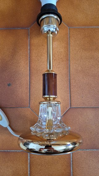Lámparas de mesilla metal vidrio + Tulipas ANTIGUO