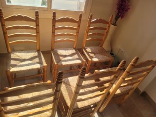 Sillas rústicas madera natural (6 unidades)