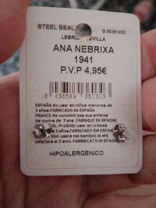 Pendientes ANA NEBRIXA 1941 Cristales Swarovski