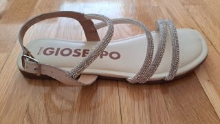 Sandalias Gioseppo Piel Beige/Plata con Estrás