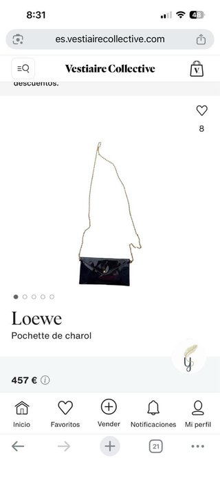 Bolso de mano Loewe negro charol