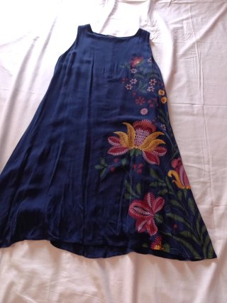 Vestito Desigual Blu Floreale Taglia 46