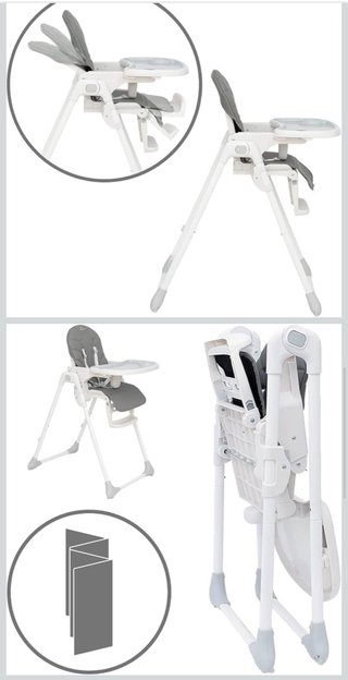 Silla de comer plegable gris