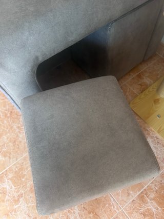 Sofá chaise longue gris tela