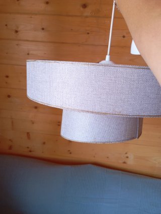 Lámpara de techo tela y plástico