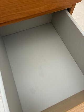 Mesita de noche IKEA madera y cristal
