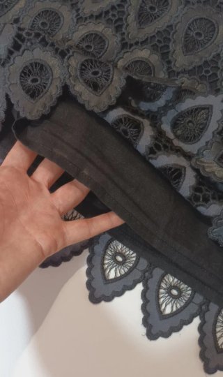 Minifalda Zara Encaje Negra Talla M