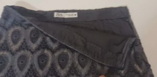 Minifalda Zara Encaje Negra Talla M