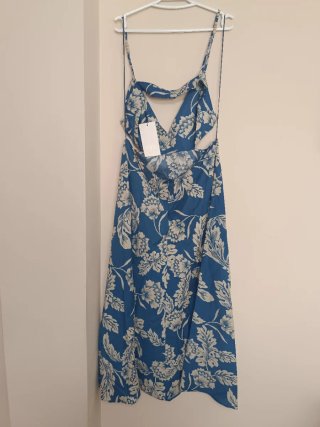 Vestido largo Zara estampado cut out talla XL