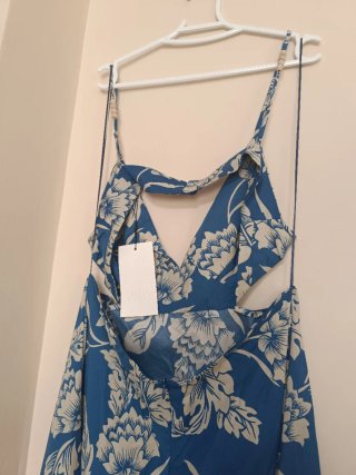 Vestido largo Zara estampado cut out talla XL