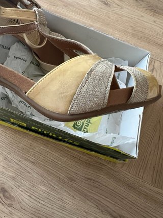 Sandalias Pitillos Tacón 8cm Talla 40 Beige
